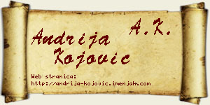 Andrija Kojović vizit kartica